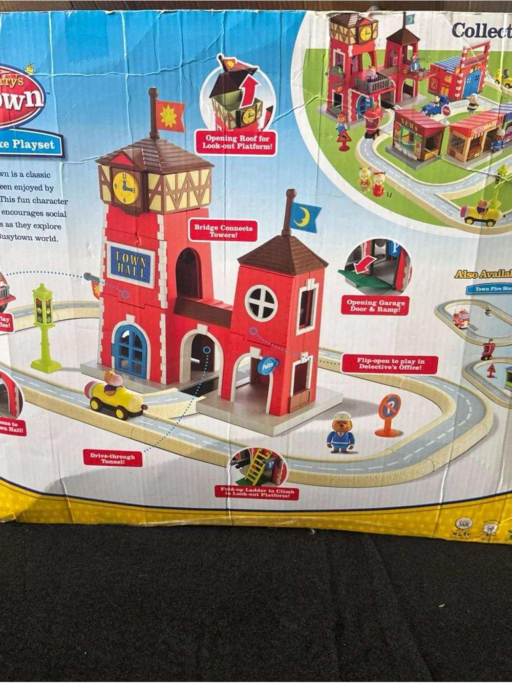 Richard Scarry's Busytown Deluxe Play Set Town Hall w/ Track Figures & Org Box